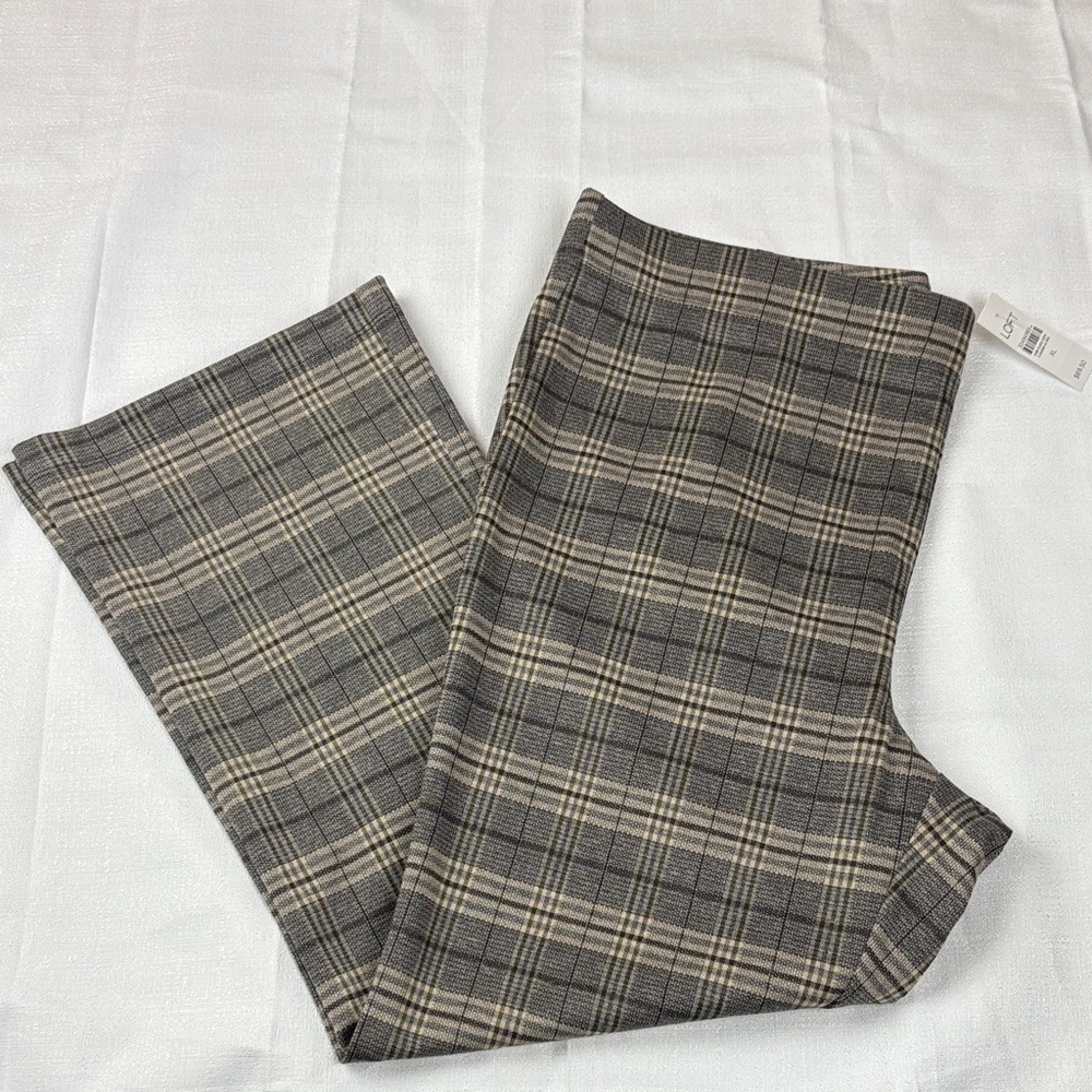 Loft New Women’s XL Windowpane Plaid Pull On Crop Dress‎ Pants
